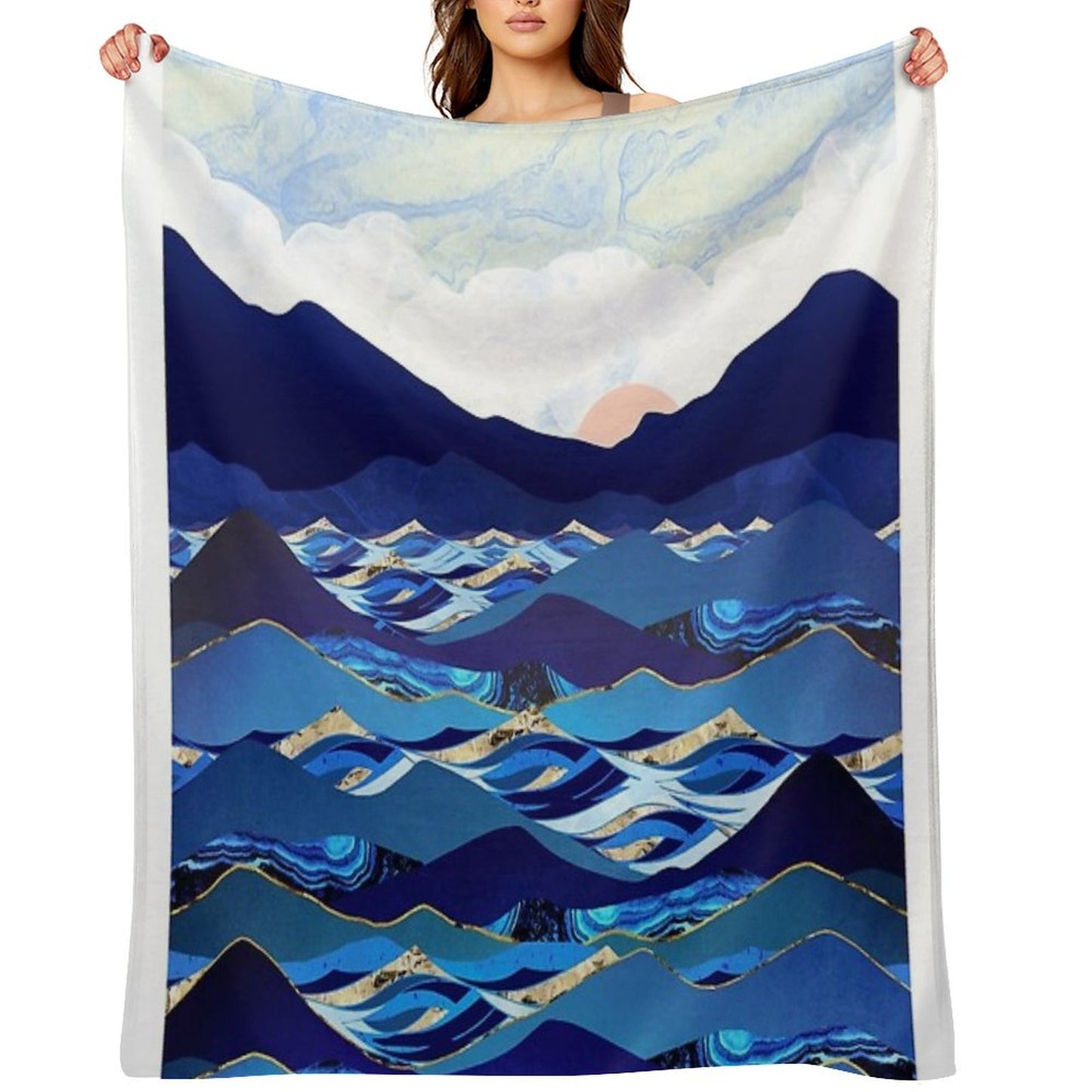 Ocean Blue Throw Blanket