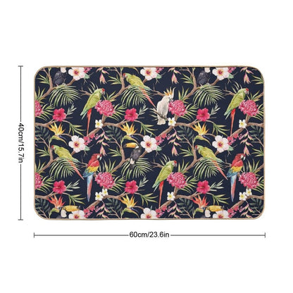 Tropical Parrot And Toucan Bath Mat