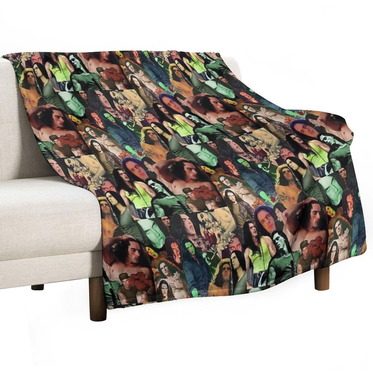 Type O Negative Peter Steele Dark Goth Collage Edit II Throw Blanket