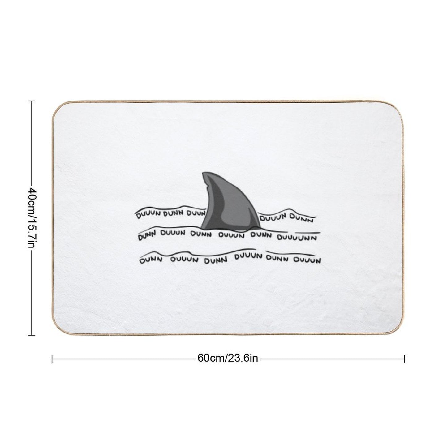 Jaws Funny Shark Melody Motif Bath Mat