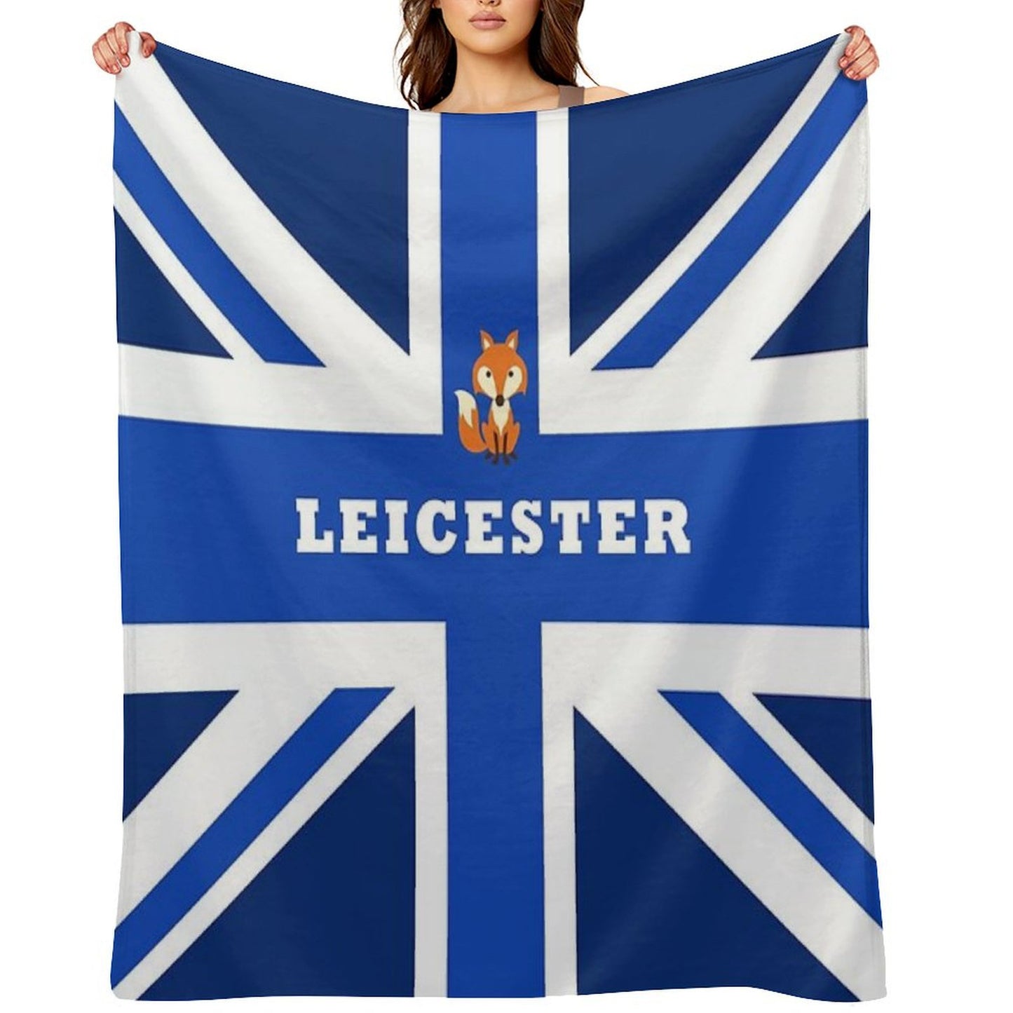 Leicester - Union Jack Flag Throw Blanket