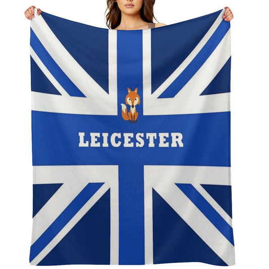 Leicester - Union Jack Flag Throw Blanket