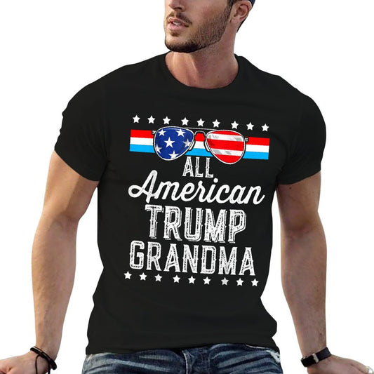 All American Trump Grandma American Flag Sunglasses Trump T-Shirt