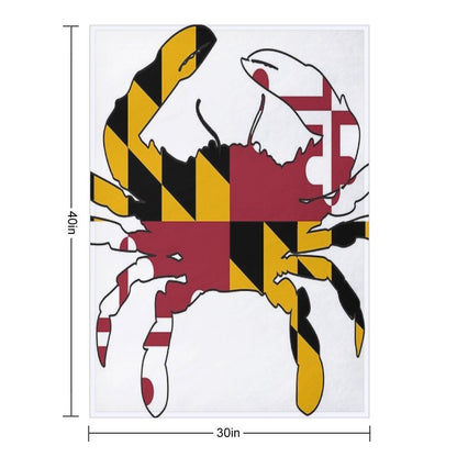 Maryland Flag Crab Throw Blanket