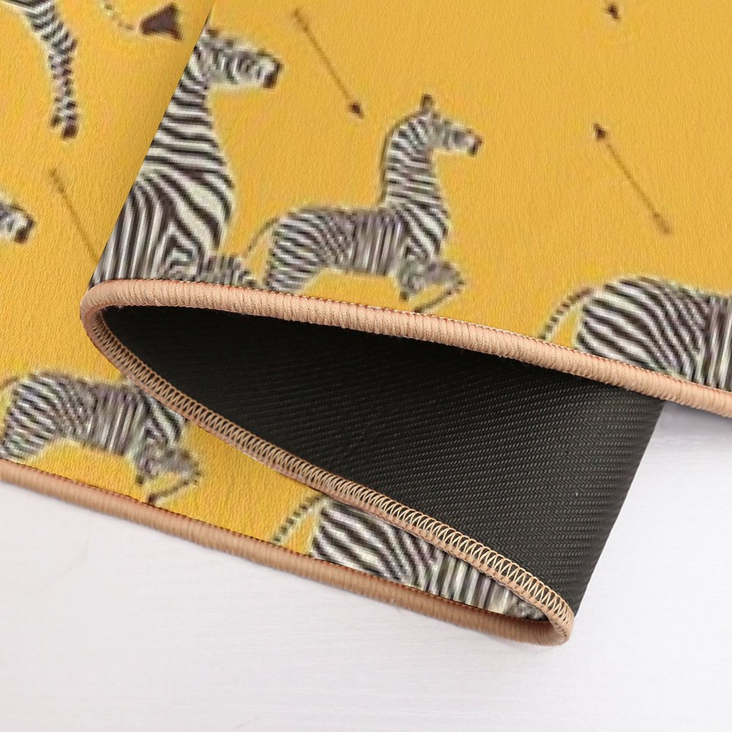 Zebra Wallpaper - Mustard Yellow - Royal Tenenbaums Margot Bath Mat
