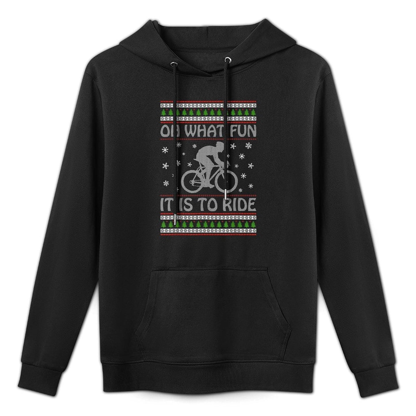 Oh What Fun It Is To Ride A Bicycle Ugly Christmas Sweater All-Day Comfort Hoodie