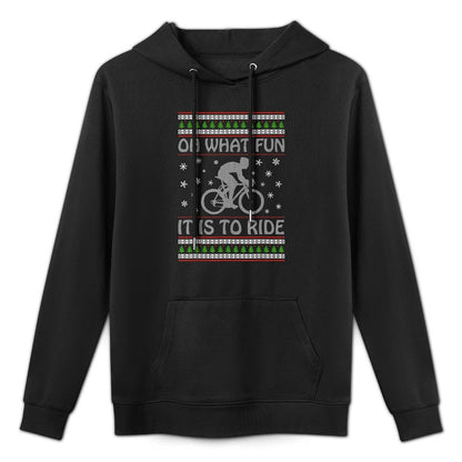 Oh What Fun It Is To Ride A Bicycle Ugly Christmas Sweater All-Day Comfort Hoodie