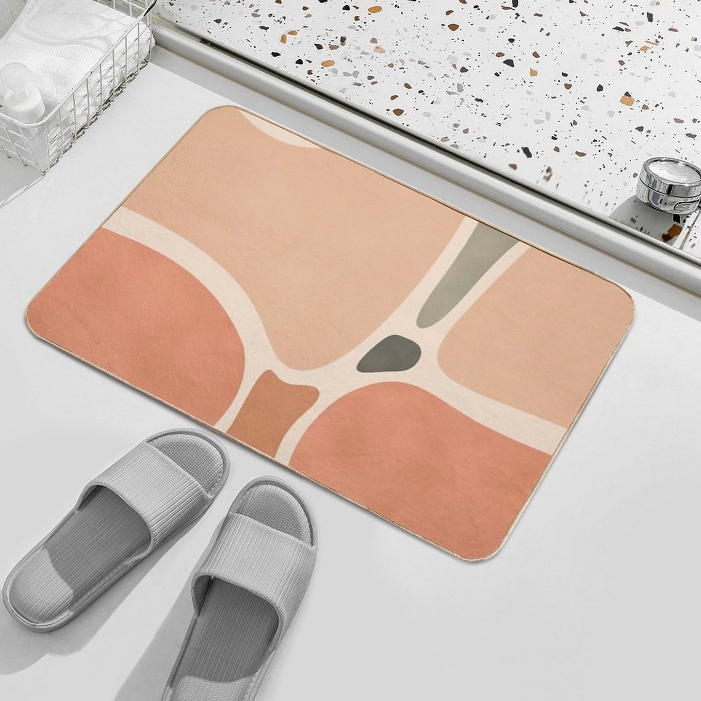 Terracotta Shapes Bath Mat