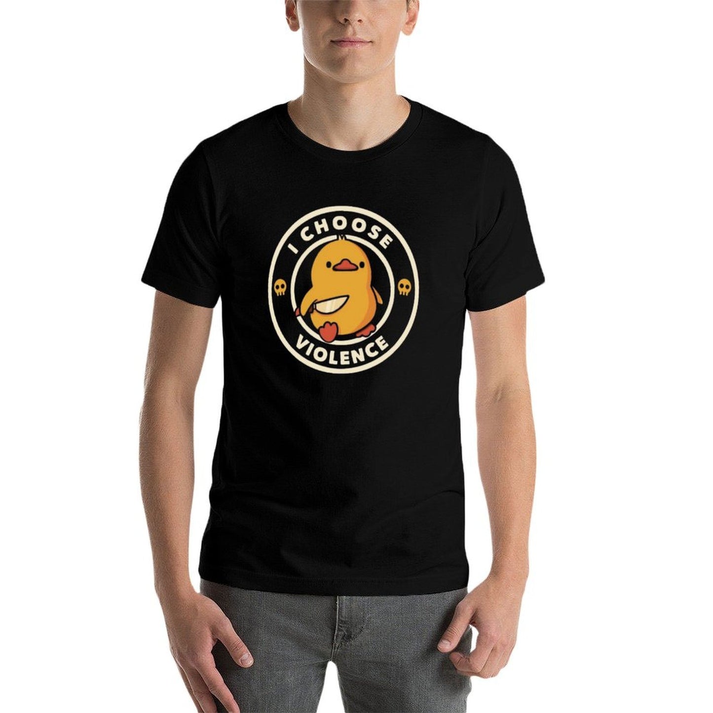 I Choose Violence Funny Duck by Tobe Fonseca  Trendy Pattern T-Shirt