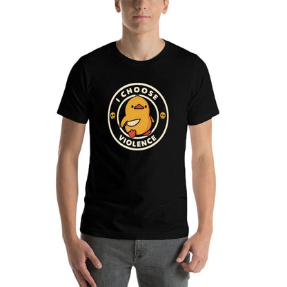 I Choose Violence Funny Duck by Tobe Fonseca  Trendy Pattern T-Shirt