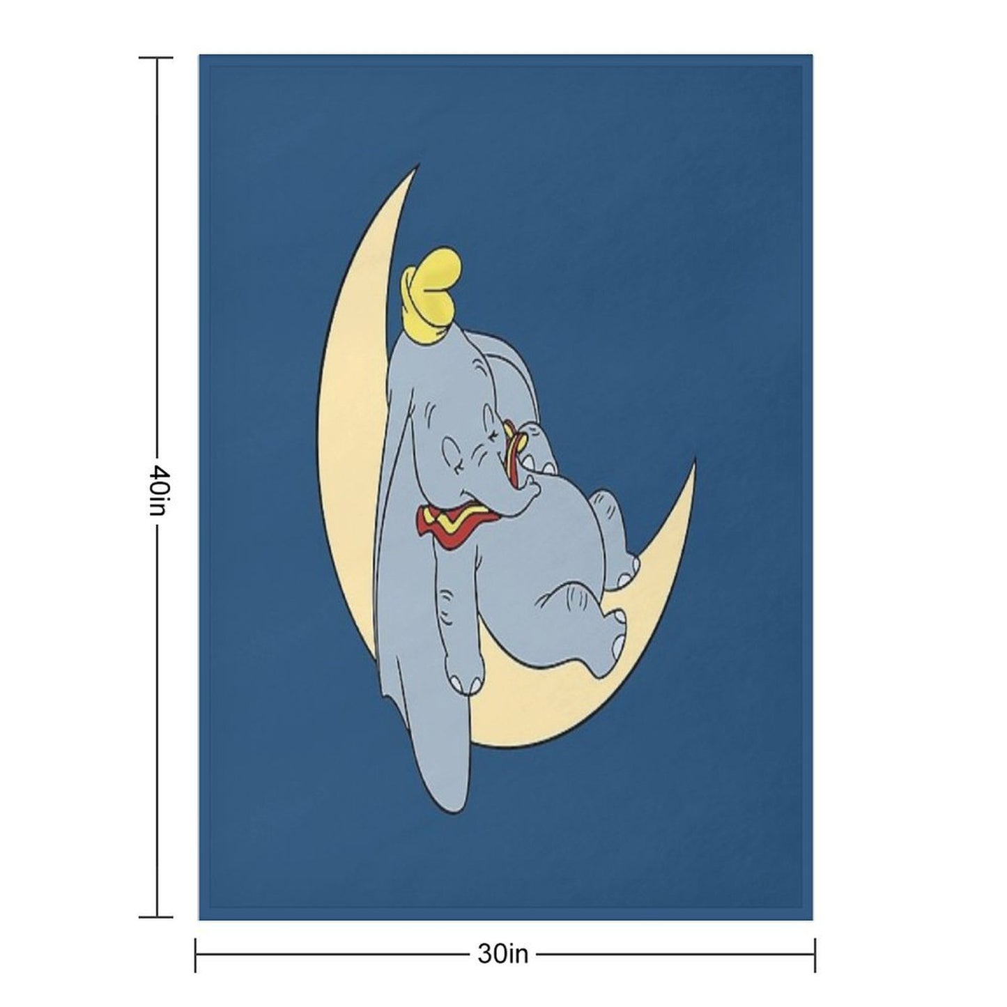 Sleeping Dumbo & Moon Throw Blanket
