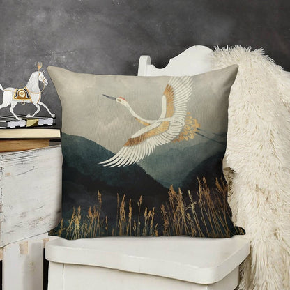 Elegant Flight Linen Throw Pillow Cover