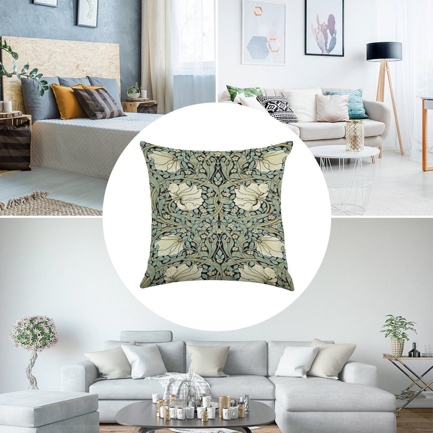 William Morris - Pimpernel Linen Throw Pillow Cover