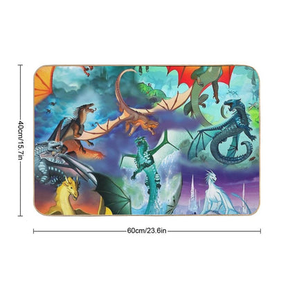 Wing of Fire All Dragon Pattern Background Bath Mat