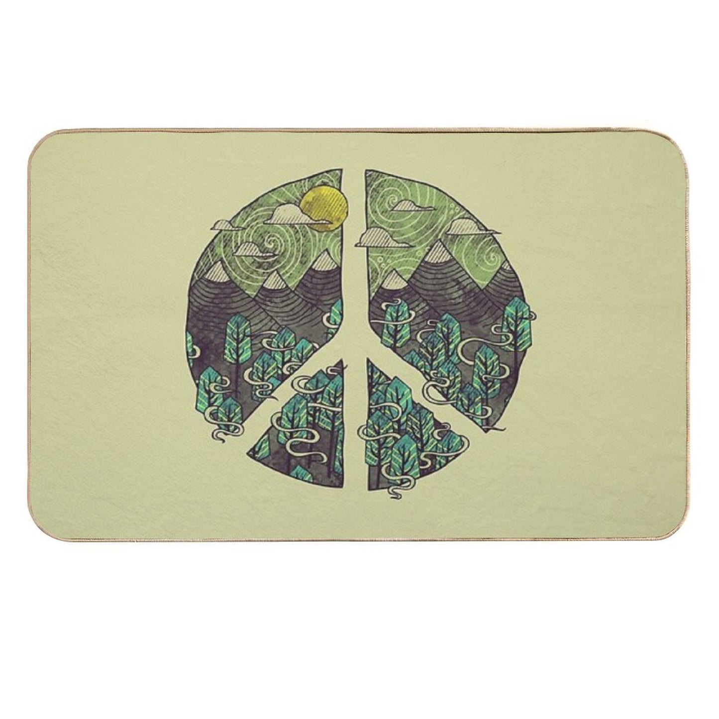 Peaceful Landscape  Slip-Resistant Bath Mat
