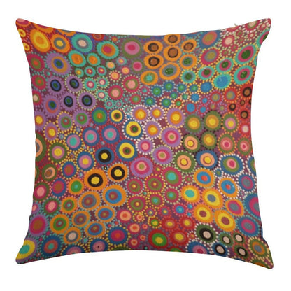 Desert Wildflowers Linen Throw Pillow Cover