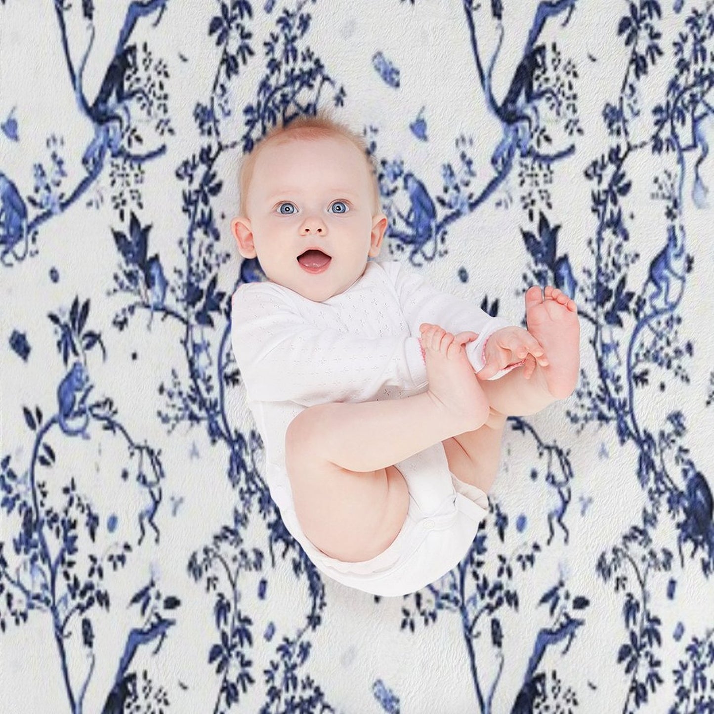 Monkey World Jouy Throw Blanket