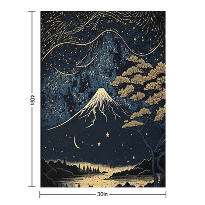 Starry Nightscape, Majestic Scenery Throw Blanket