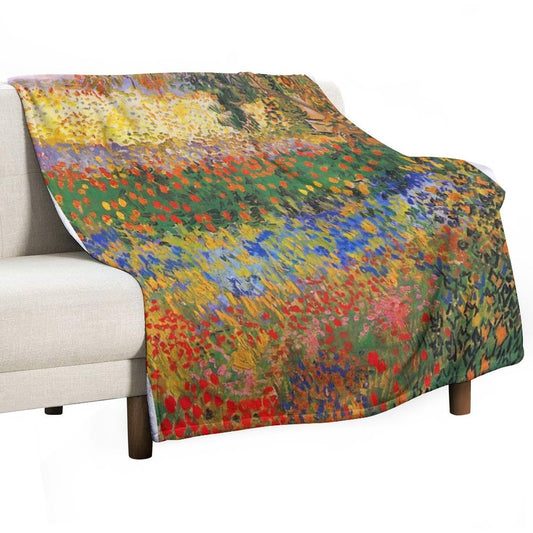 Flower Garden Painting by Vincent Van Gogh Throw Blanket