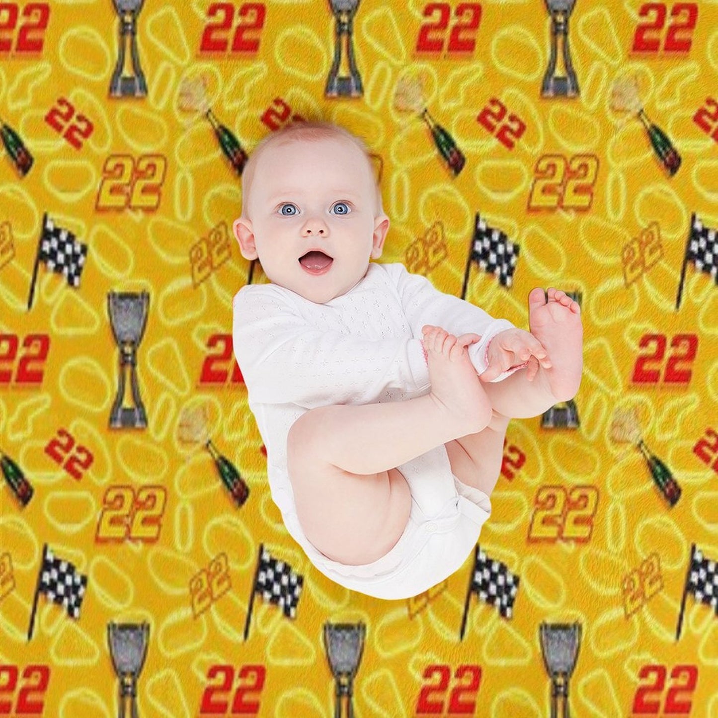 Joey Logano But It’s A Looping Pattern (yellow) Throw Blanket