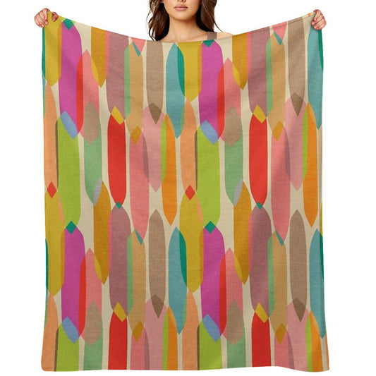 Mid Century Droplets Kaleidoscope Throw Blanket