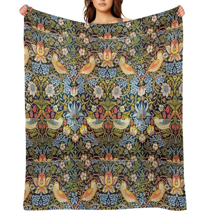 William Morris Strawberry Thief Design 1883 Throw Blanket
