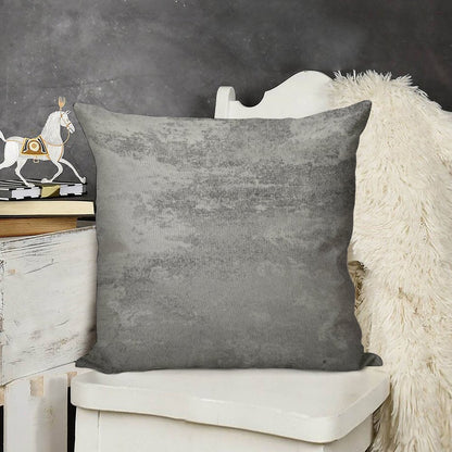 Concrete Texture Solid Grey Gray Colour Linen Throw Pillow Cover