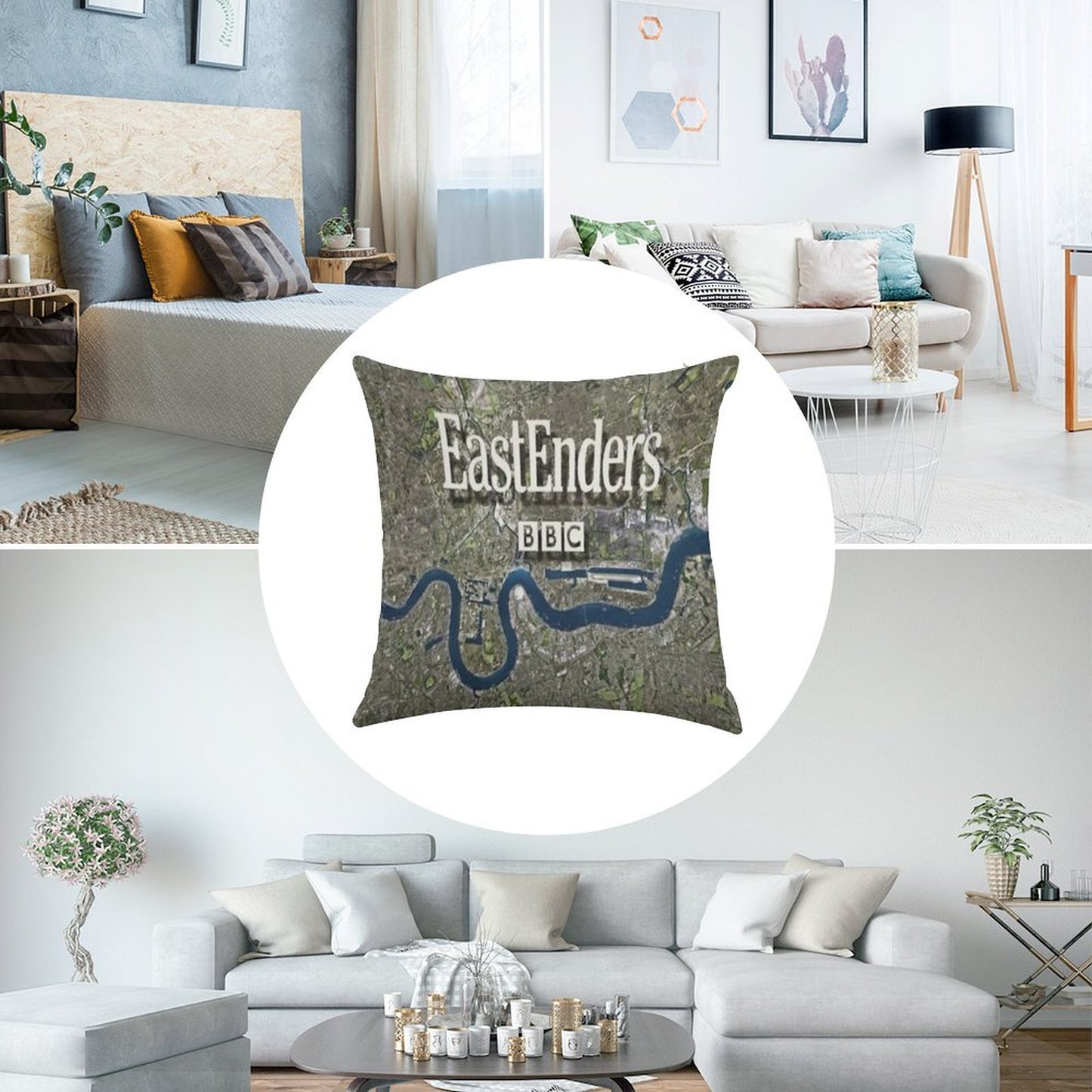 EastEnders Linen Throw Pillow Cover