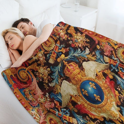 Louis XV Savonnerie French Carpet Print Throw Blanket