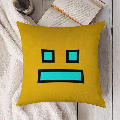 Geometry Dash Linen Throw Pillow Cover