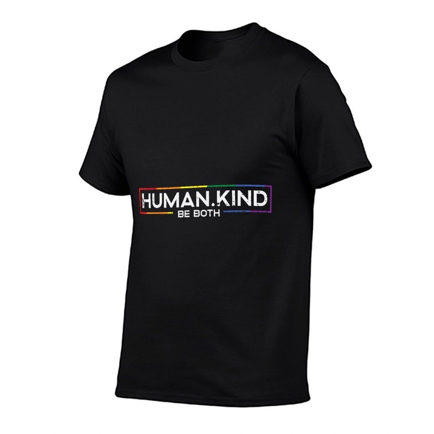 Gay Pride Month Human Kind LGBTQ Ally Rainbow Men Women  Oversized Silhouette T-Shirt