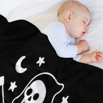 Death Rides A Black Cat Throw Blanket