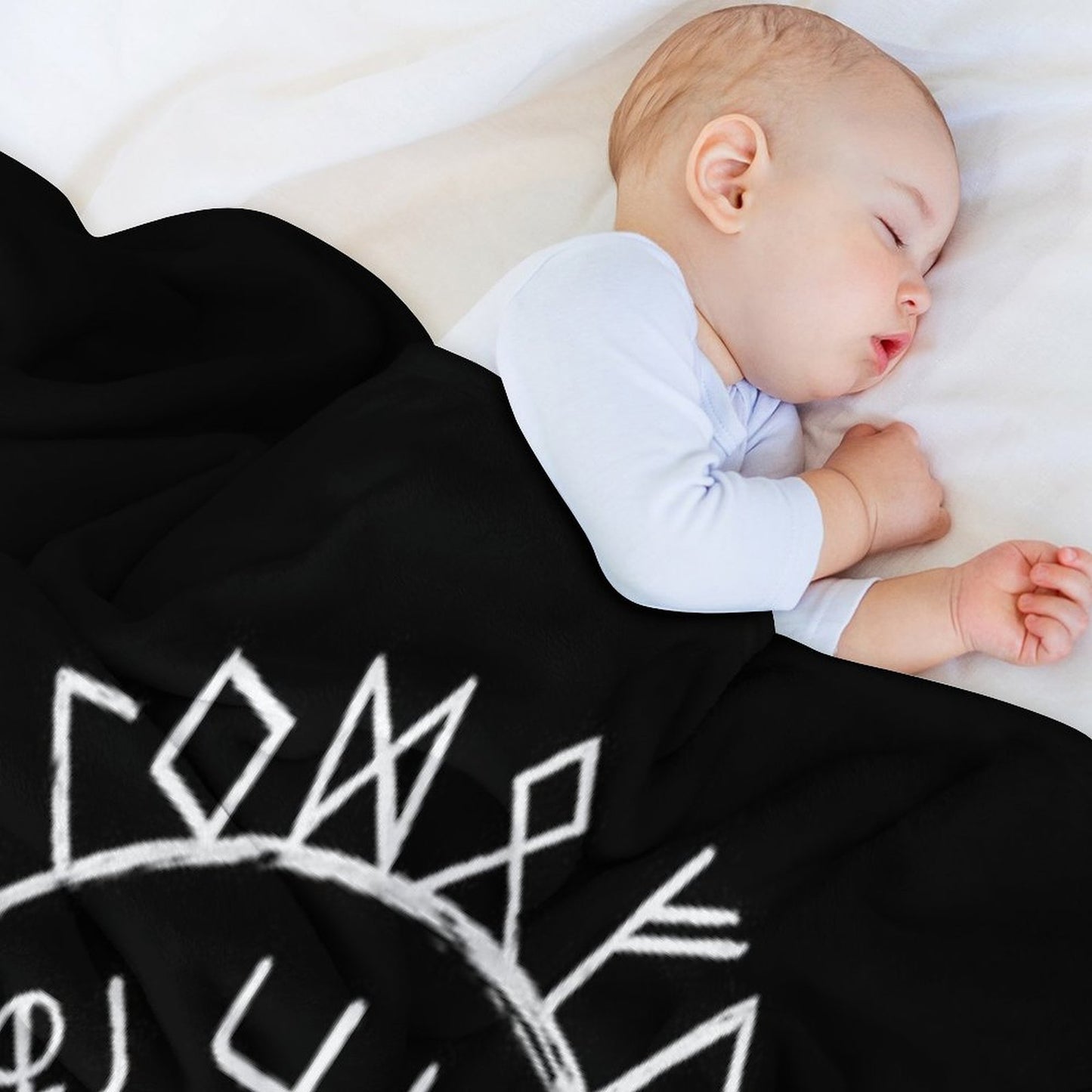 Nordic Mythology Rune Circle Throw Blanket