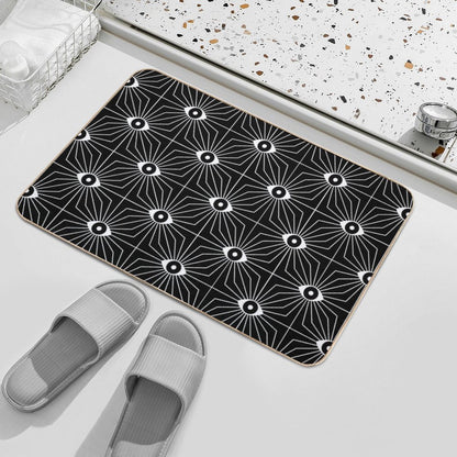 Electric Eyes - Black And White  Toxin-Free Bath Mat