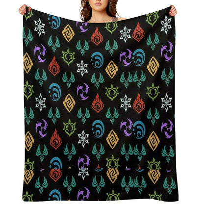 Genshin Impact All Elements Throw Blanket