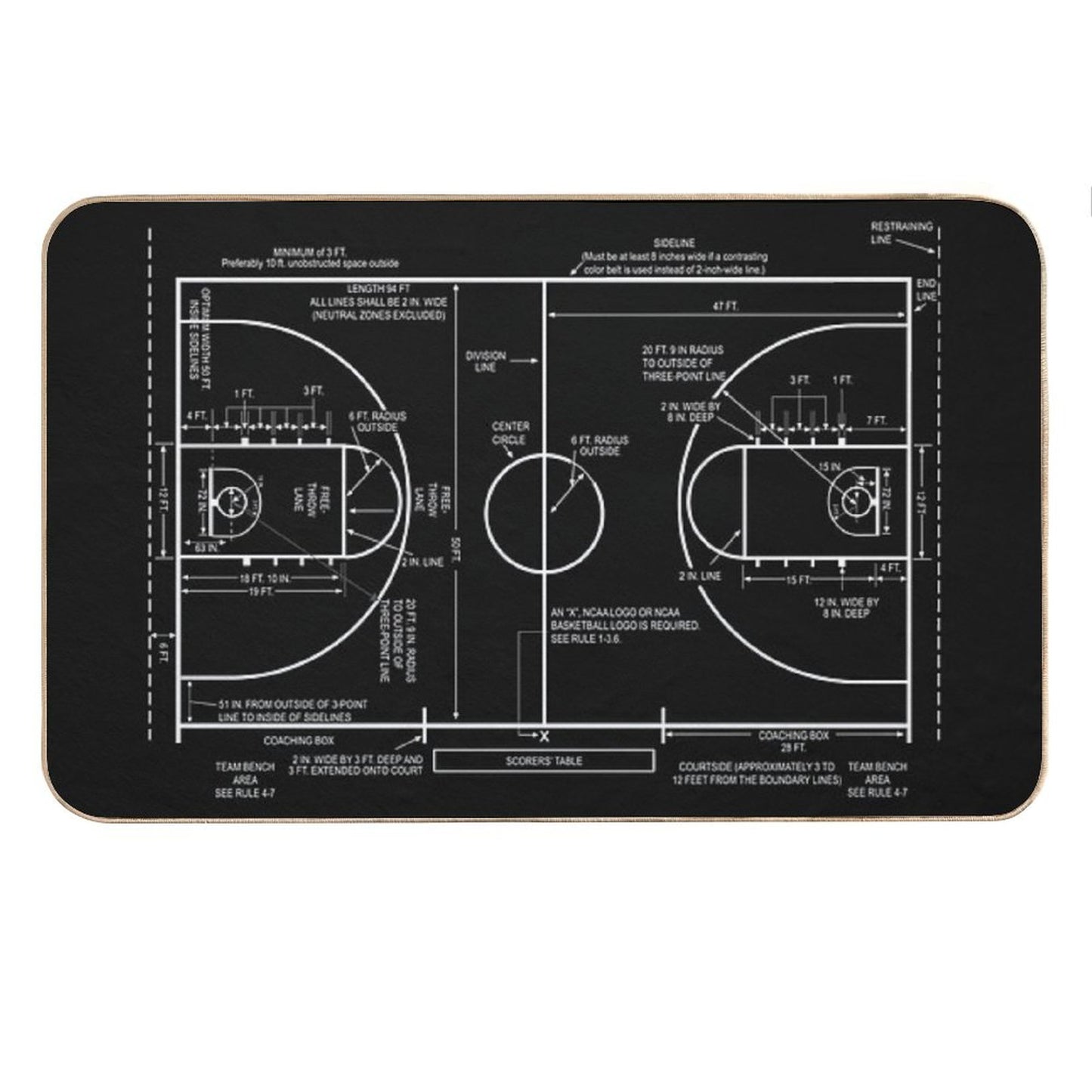 Basketball Court Bath Mat