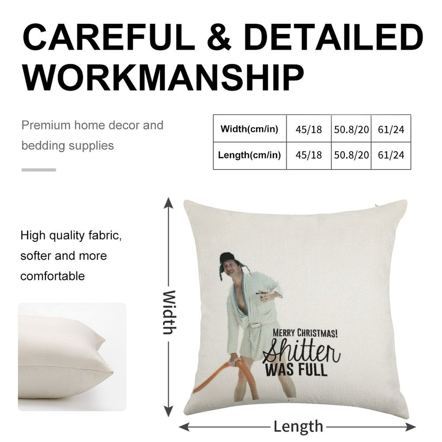 Cousin Eddie Merry Christmas Linen Throw Pillow Cover