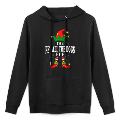 Xmas Pet All The Dogs Elf Family Matching Christmas Pajama Colorfast Hoodie
