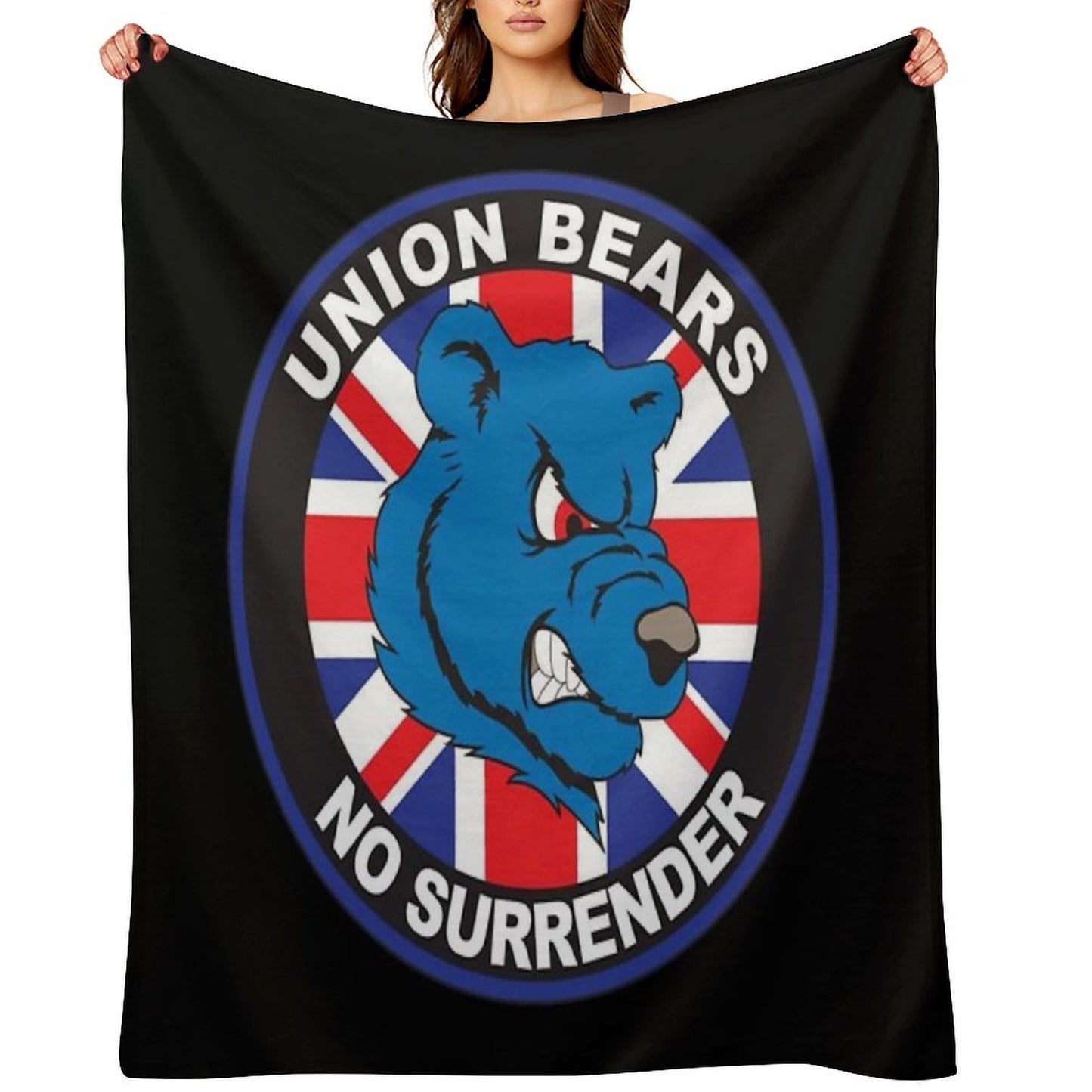 Retro Union Bears - Rangers Throw Blanket