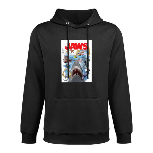 Jaws 50th Anniversary Poster Amity Island Collage 2-Sided Colorfast Hoodie