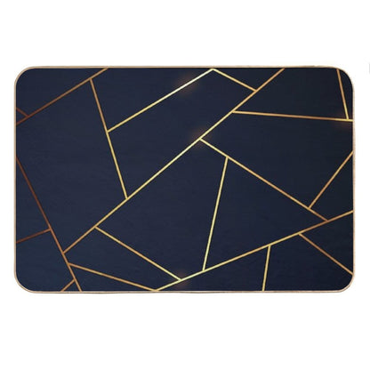 Geometric Navy Gold Stone Bath Mat