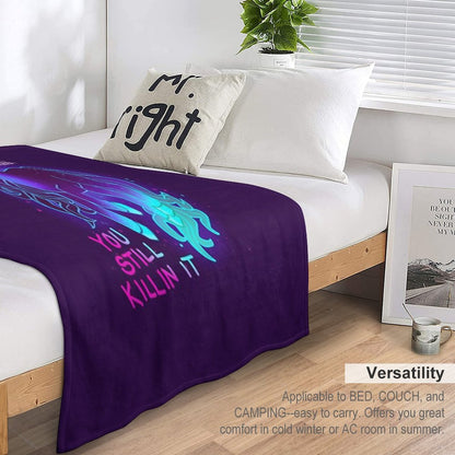 YOU STILL KILLIN IT Neon Unicorn Throw Blanket