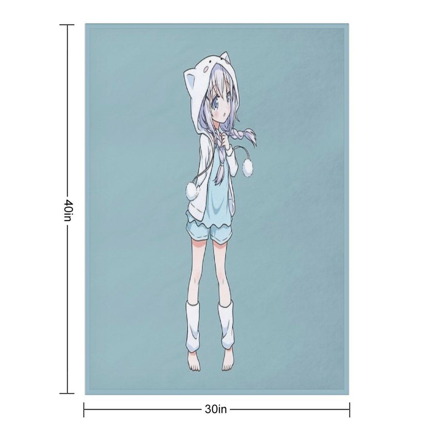 Anime Kawaii Girl Throw Blanket