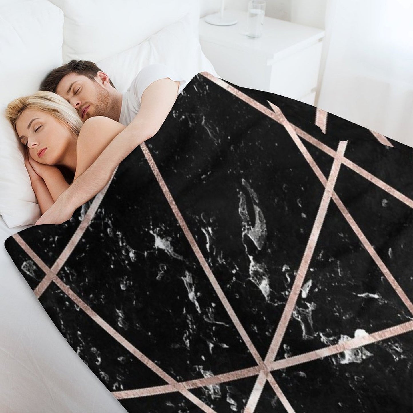 Black Marble Rose Gold Geo Glam #1 #geo #decor #art Throw Blanket