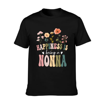 Womens Happiness Is Being A Nonna Floral Design Nonna Mother&#39;s Day T-Shirt