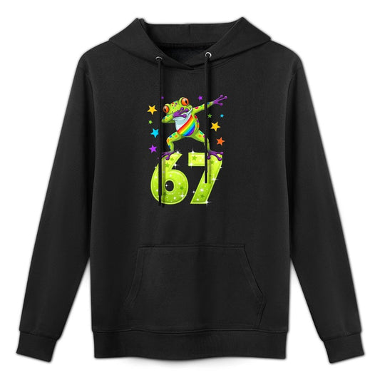 Dabbing Frog 67 Funny Six Seven Gen Z Slang Meme Cute Unisex Design Hoodie