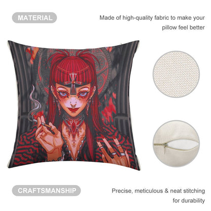 Darkness Linen Throw Pillow Cover