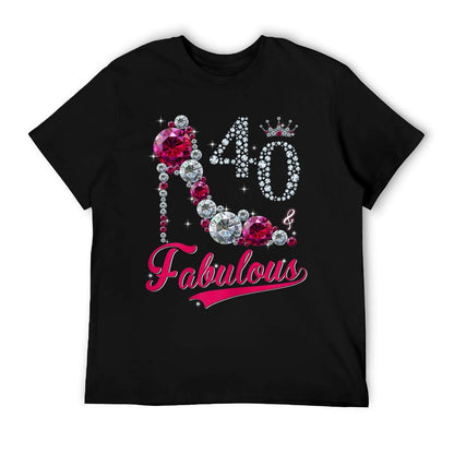 Womens Mom Womens Gifts 40 Years Old And Fabulous 40th Birthday  Cotton T-Shirt