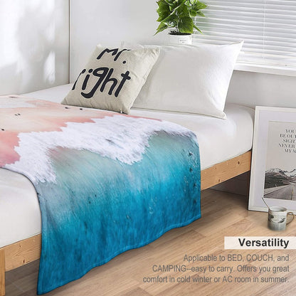 Aerial Sandy Beach Throw Blanket