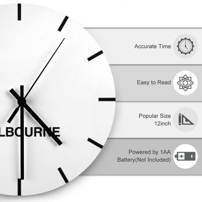 Melbourne Time Zone Newsroom Wall Clock